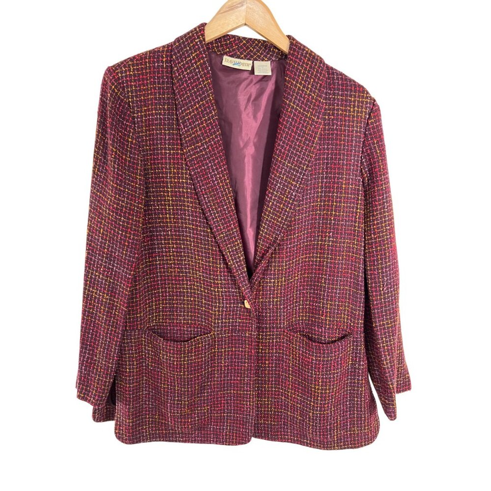 Travel Smith women's tweed jacket blazer size M medium